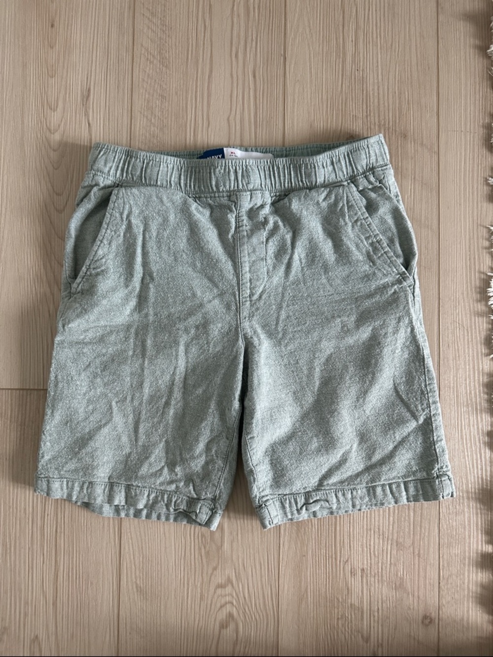 Old Navy Light Sage Kid’s XL Linen Drawstring Shorts